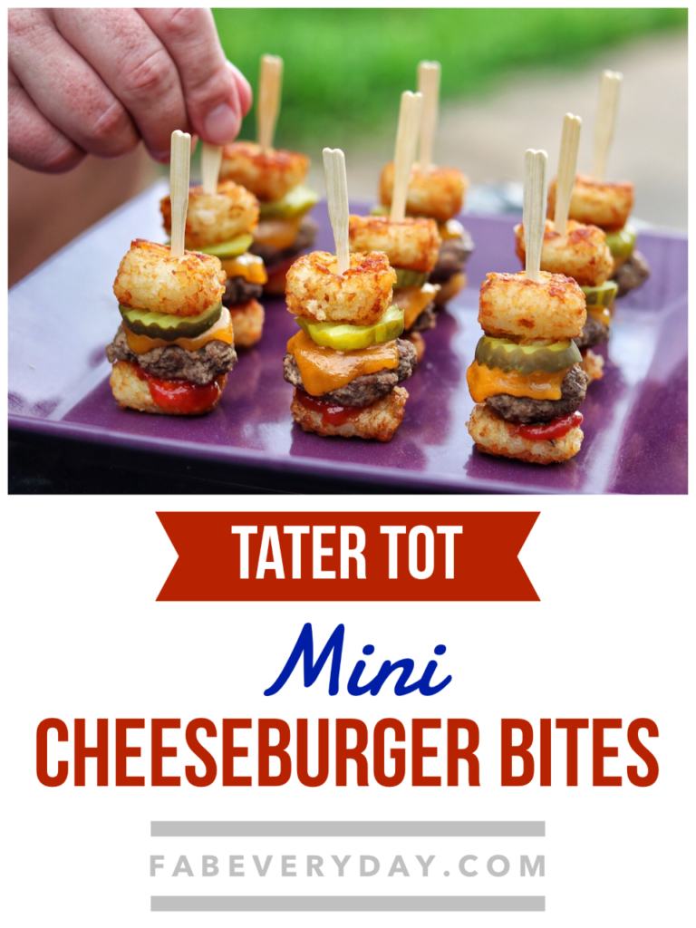 Tater Tot Mini Cheeseburger Bites summer party appetizer