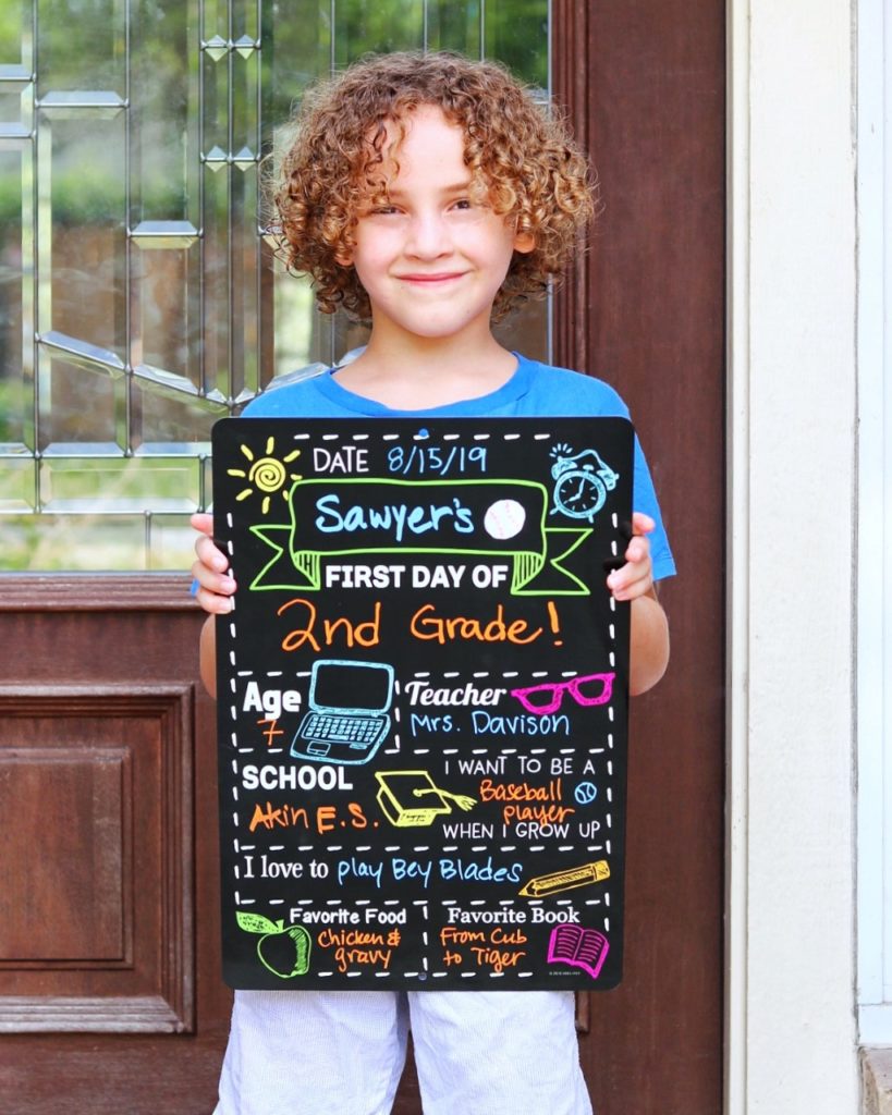 First and Last Day of School Chalkboard Style Photo Prop Sign