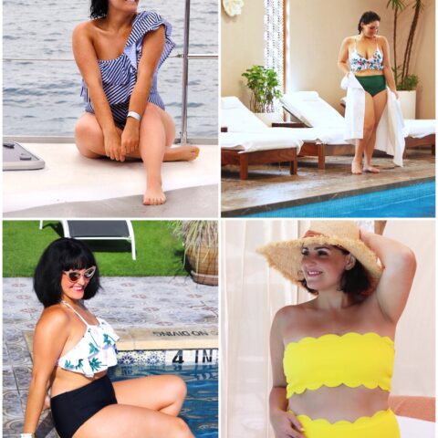 flattering and stylish swimsuits for moms