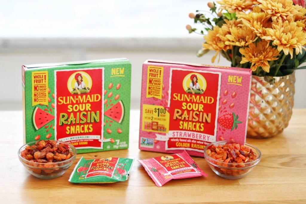 Sun-Maid® Sour Raisin Snacks with a trail mix recipe