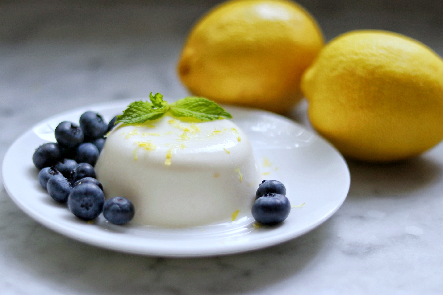 lemon panna cotta with blueberries recipe