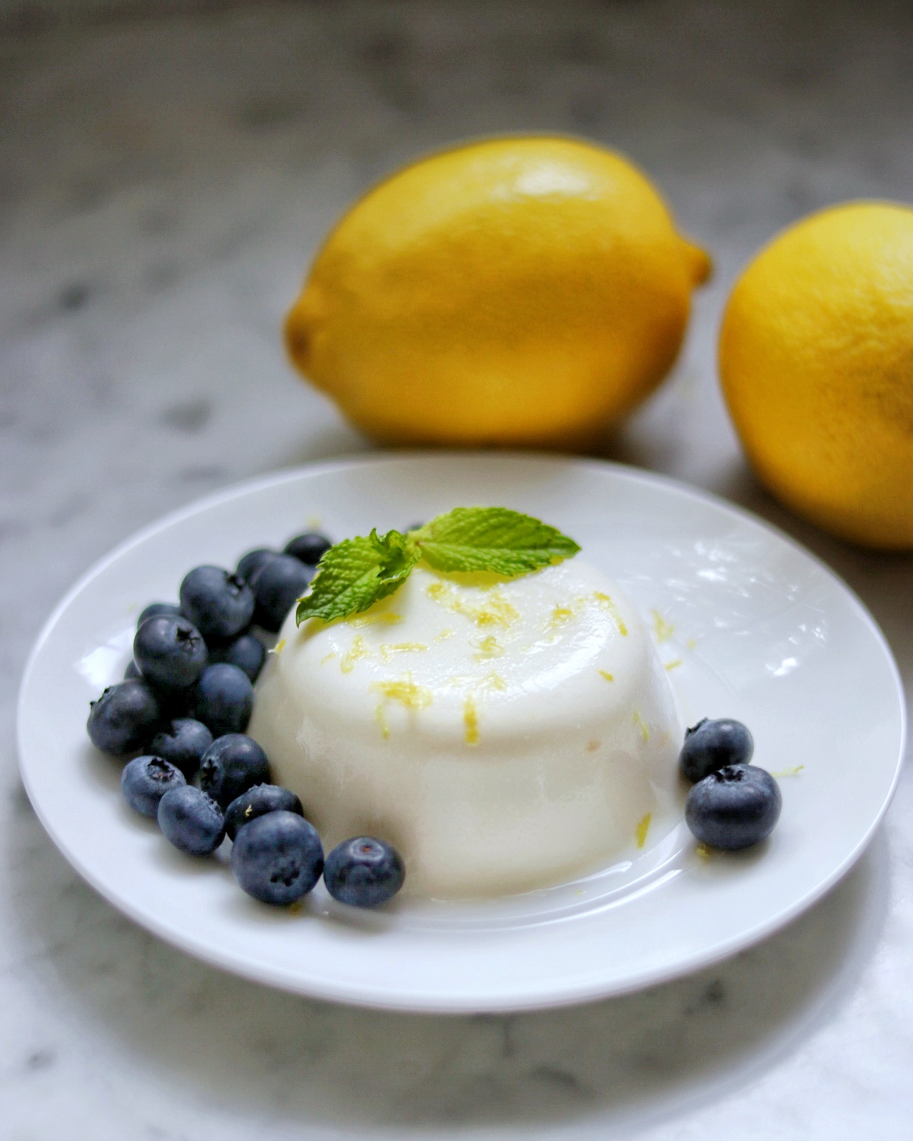 easy lemon panna cotta with blueberries recipe