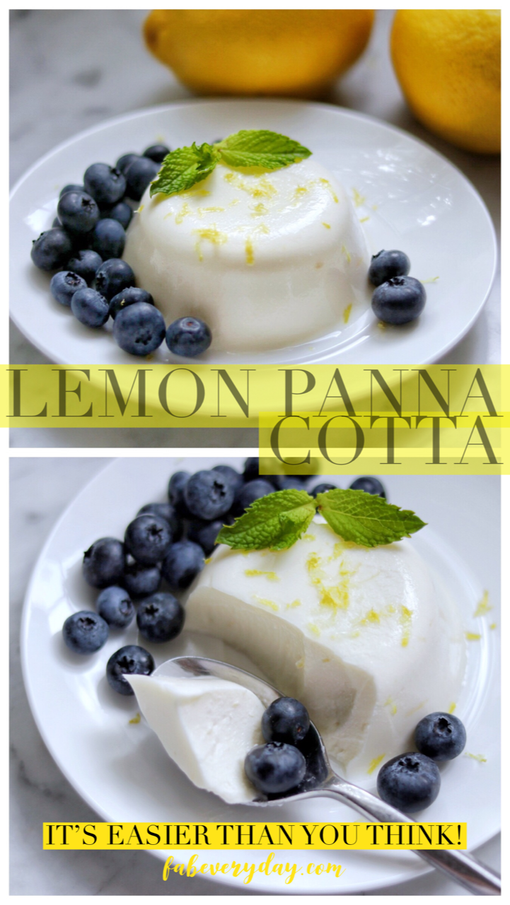 Lemon Panna Cotta with Blueberries recipe