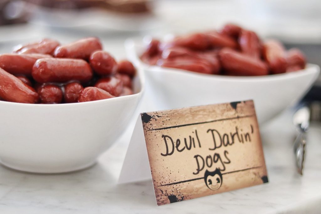 Devil Darlin Dogs: Food idea for a Bendy and the Ink Machine birthday party
