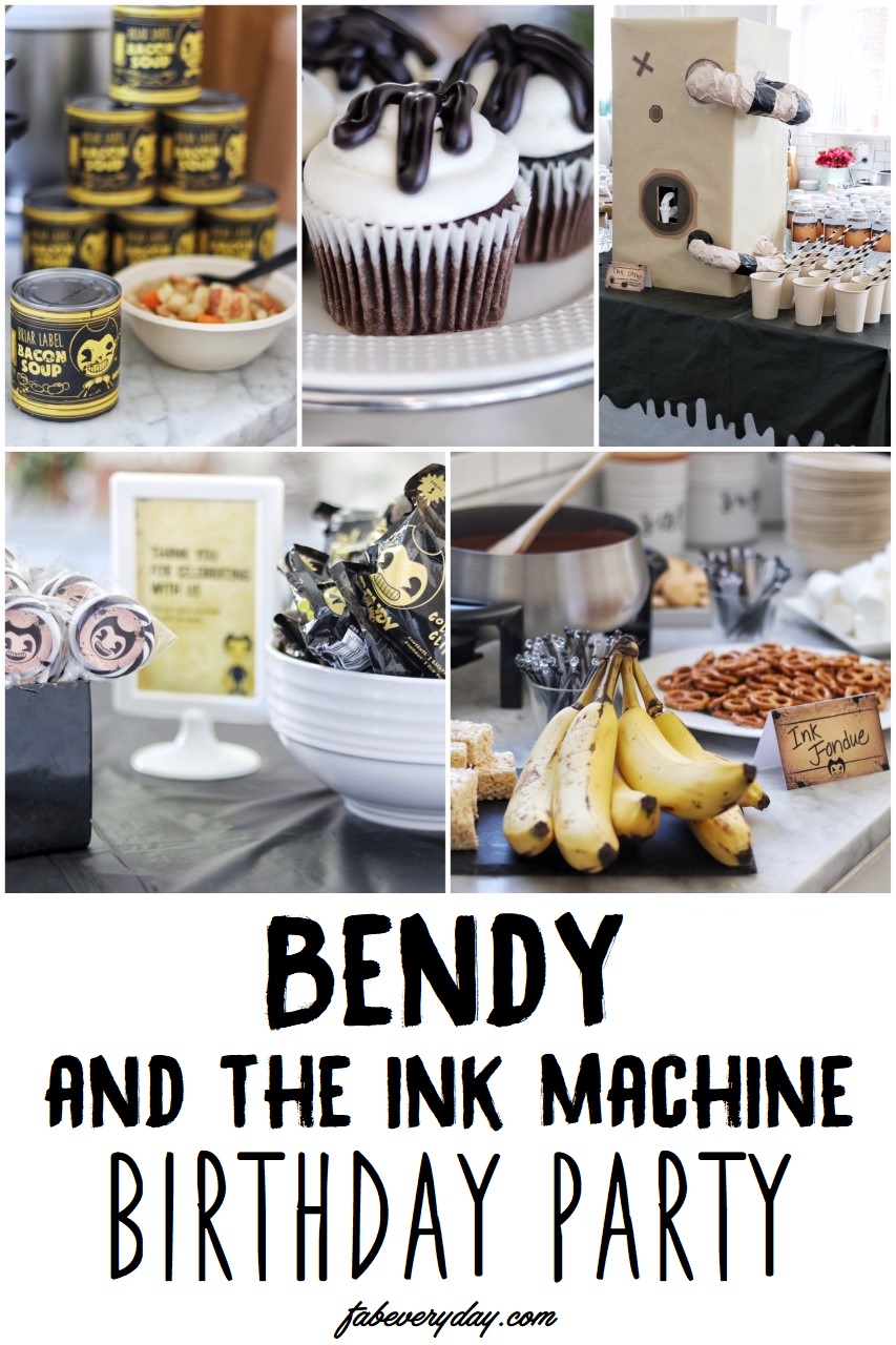 Bendy And The Ink Machine Themed Birthday Party Fab Everyday