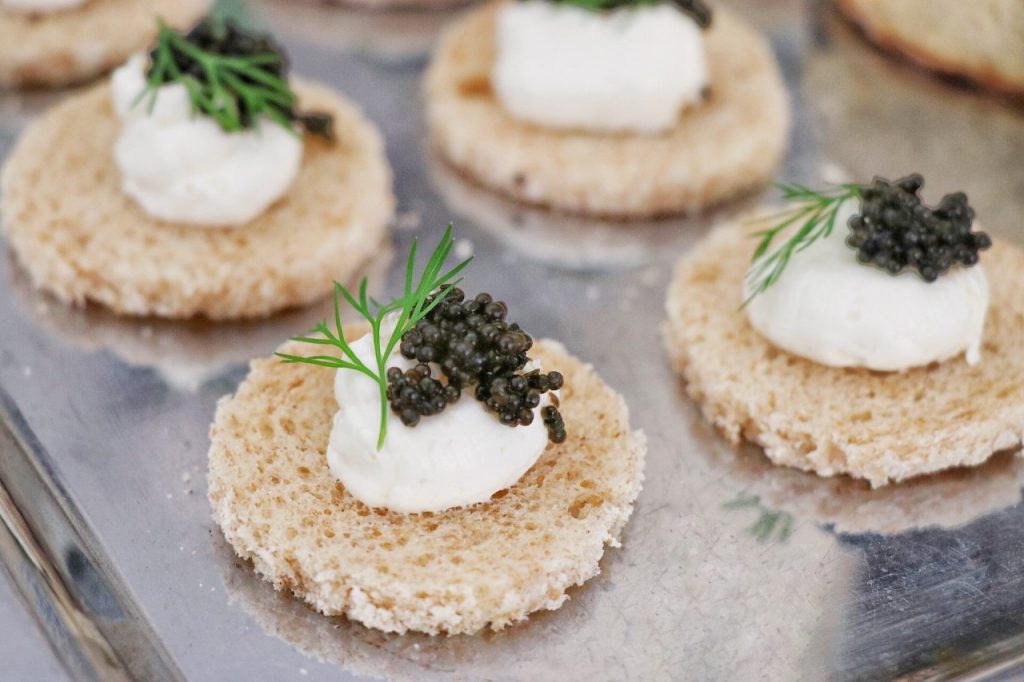 savory caviar bites recipe for a tea party