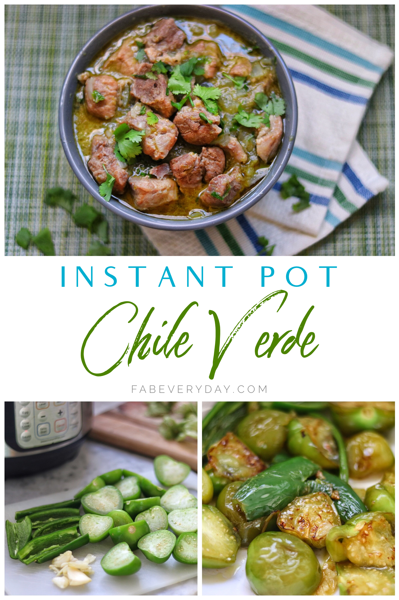 Instant Pot Chile Verde (green chile pork stew) recipe