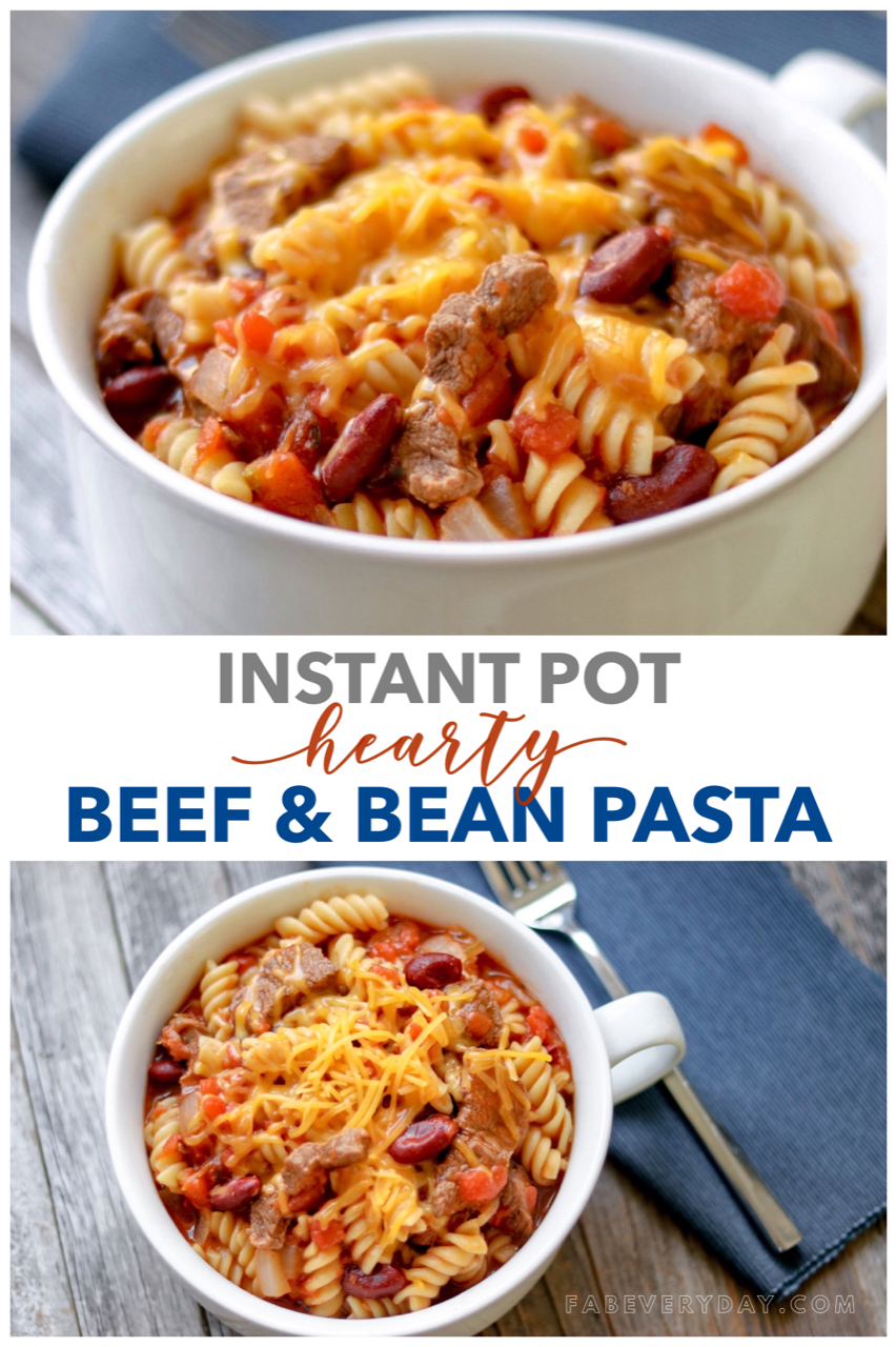 Hearty Beef and Bean Pasta recipe for the Instant Pot or pressure cooker