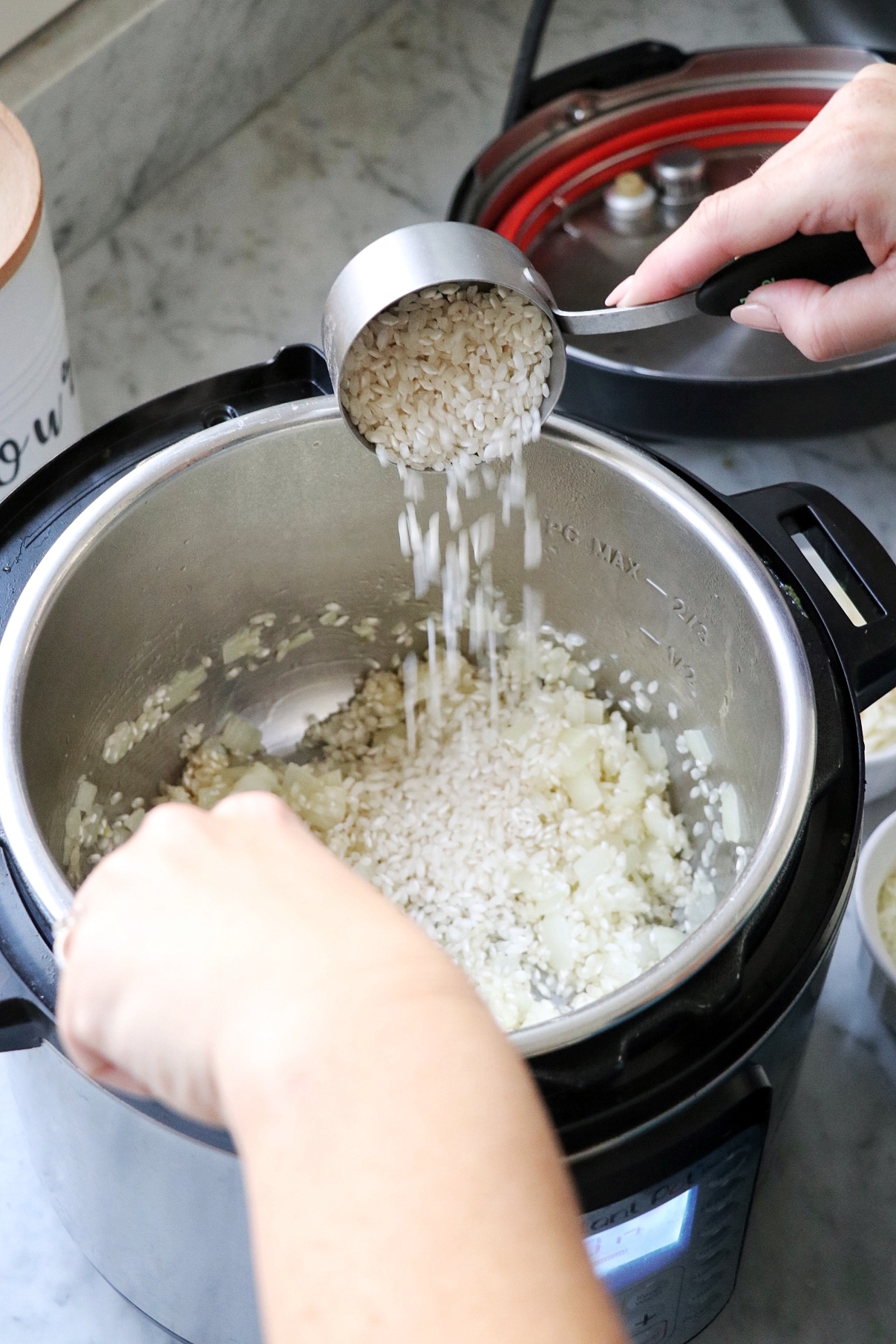 how to make cheese risotto in the Instant Pot or pressure cooker