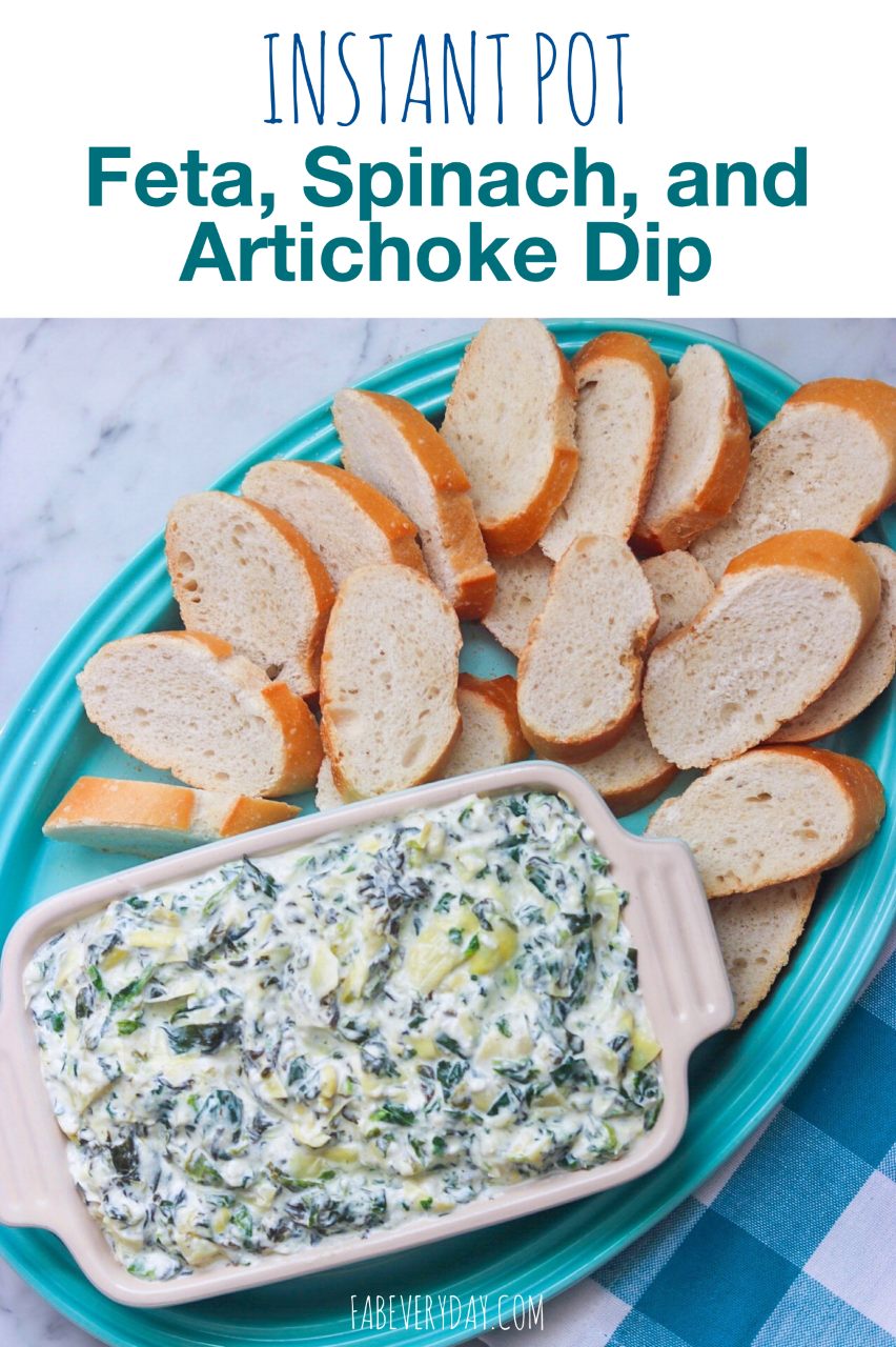 Instant Pot Feta, Spinach, and Artichoke Dip (quick, keto-friendly Instant Pot recipe!)