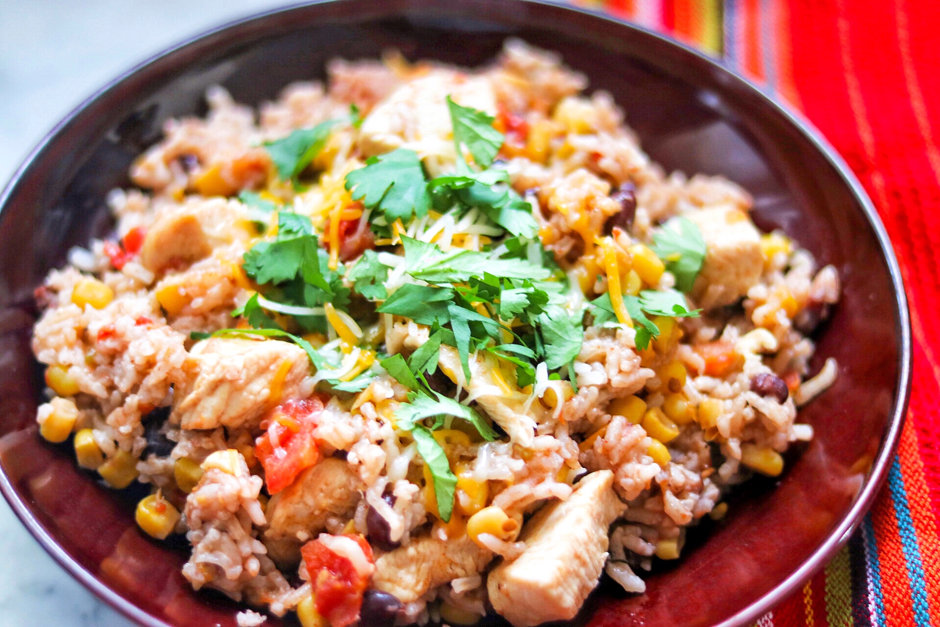 30-minute Instant Pot Chicken and Rice Burrito Bowls