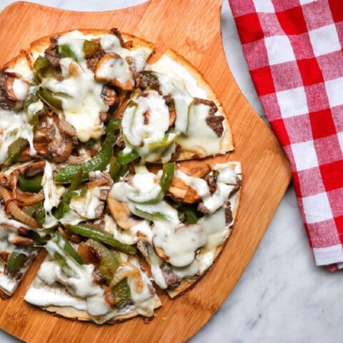 Keto Philly Cheesesteak Pizza (delicious low carb pizza recipe!)