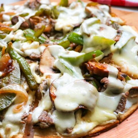 low carb philly cheesesteak pizza
