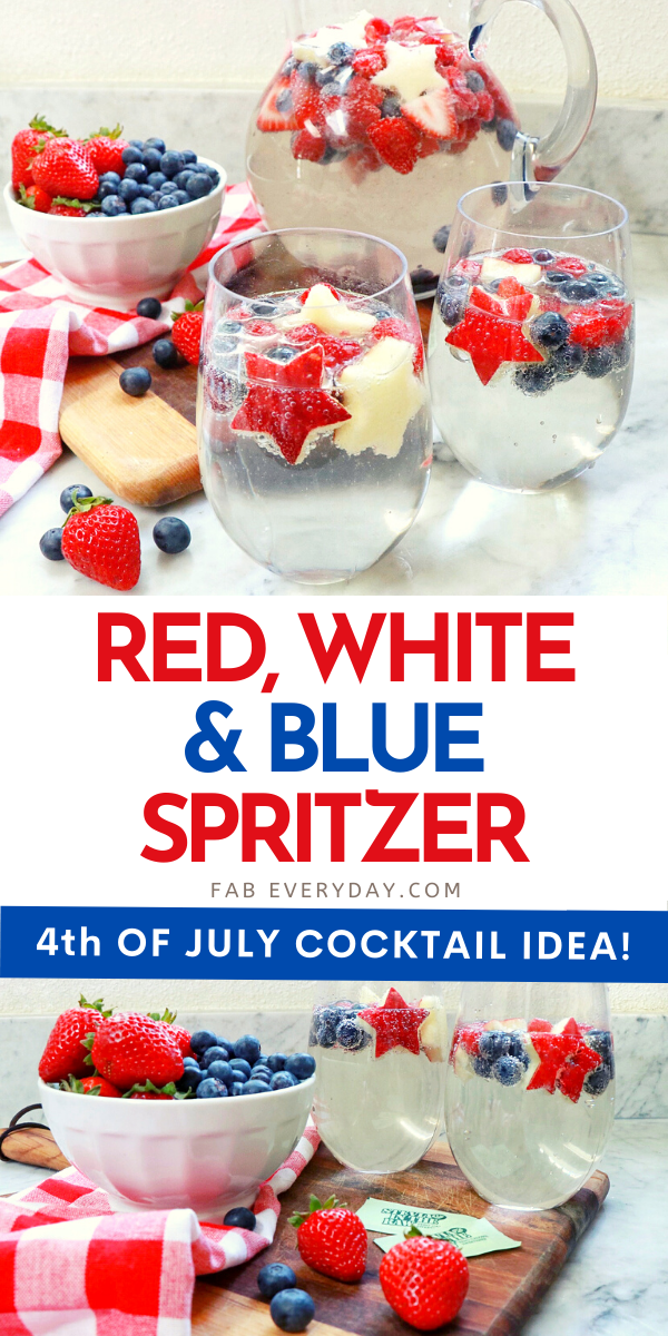 Patriotic cocktail recipe: Red, White, and Blue Wine Spritzer