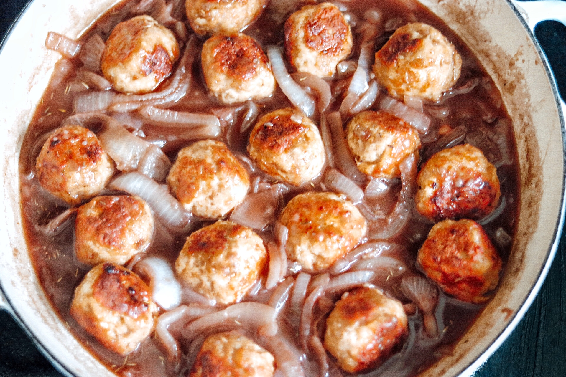 recipe for French onion chicken meatballs