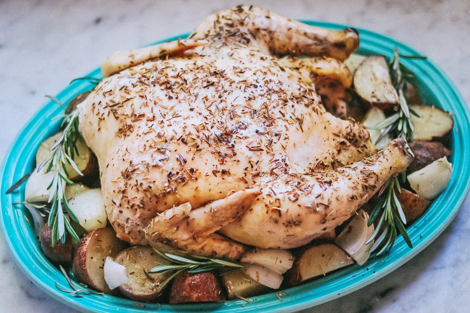 Garlic-Rosemary Slow Cooker Whole Chicken and Vegetables - Fab Everyday