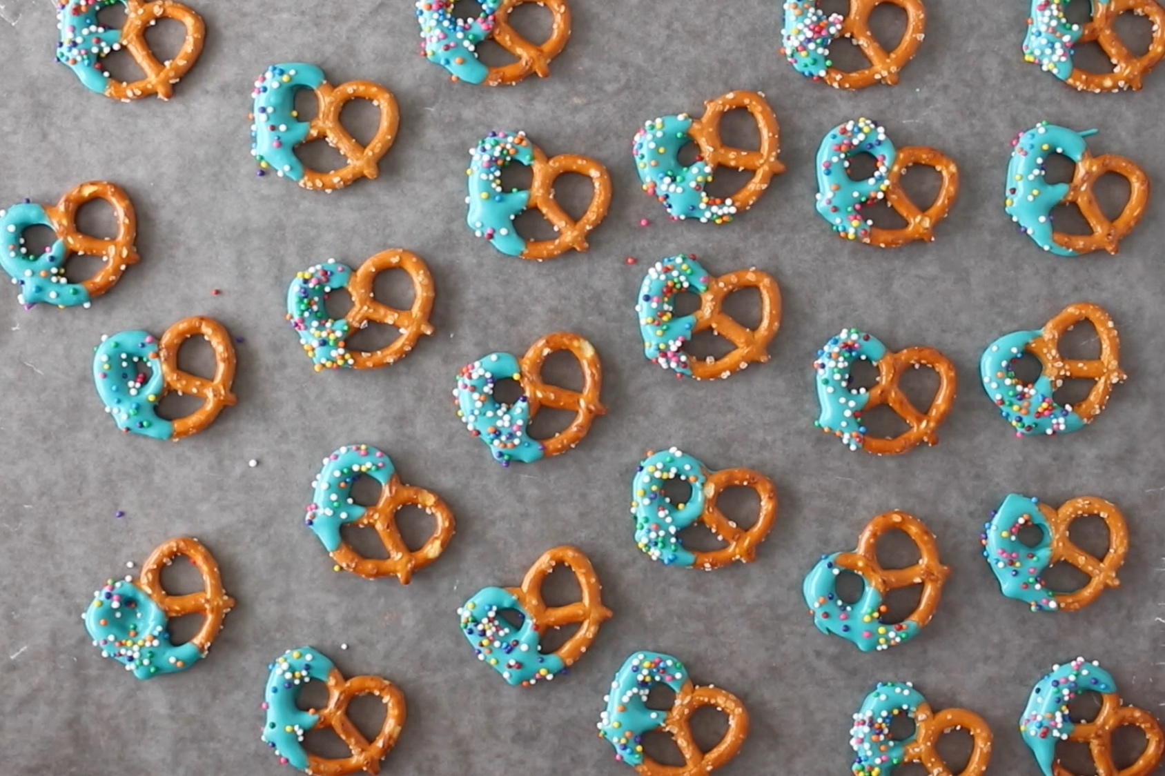 pretzels dipped in candy melts for a party favor idea