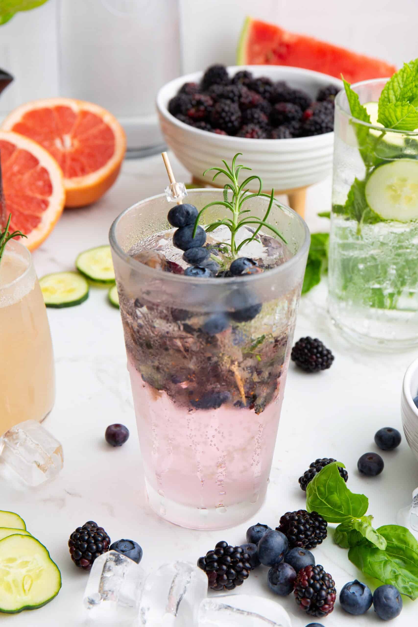 mocktails with rosemary: blueberry mocktail