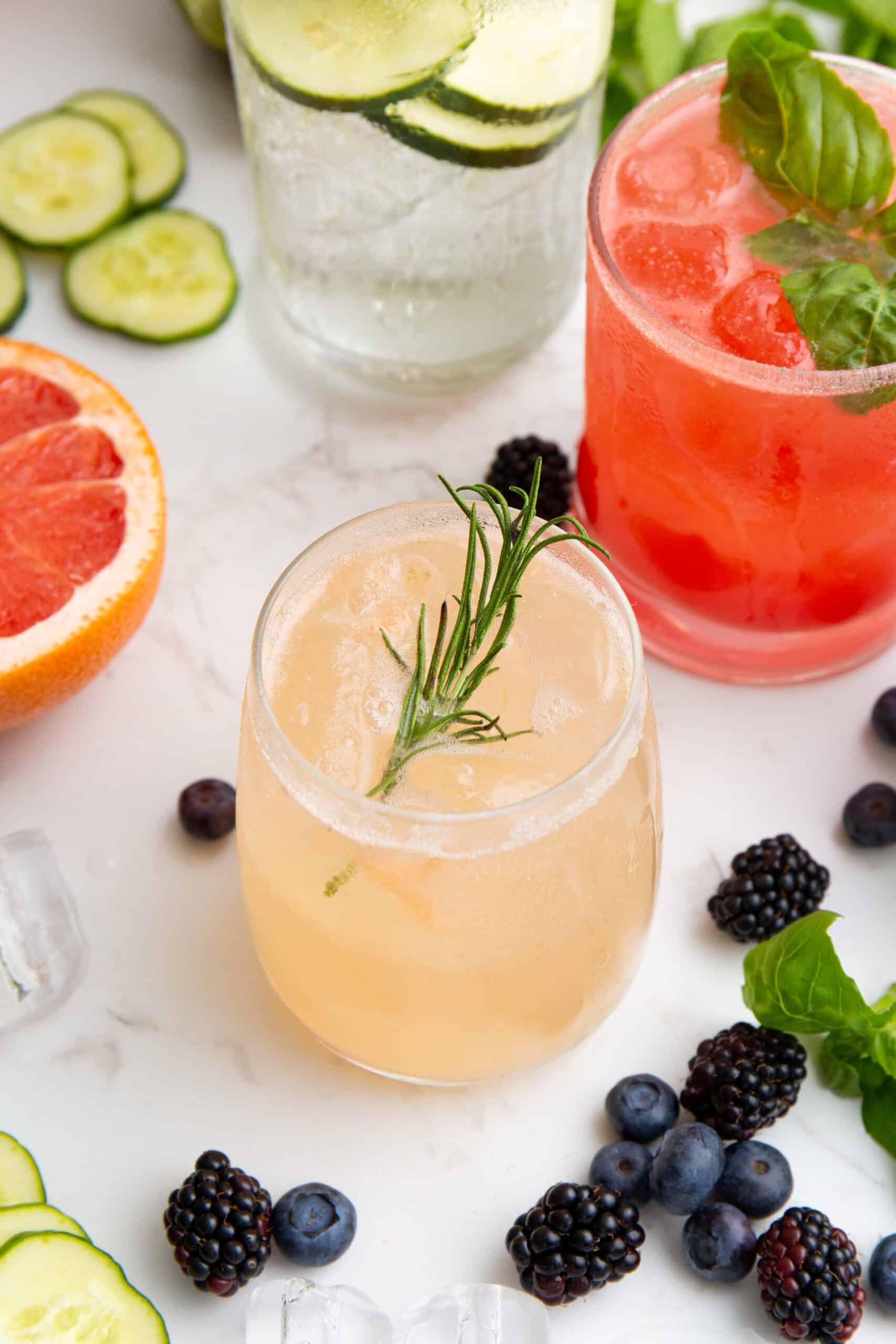 grapefruit and rosemary mocktail