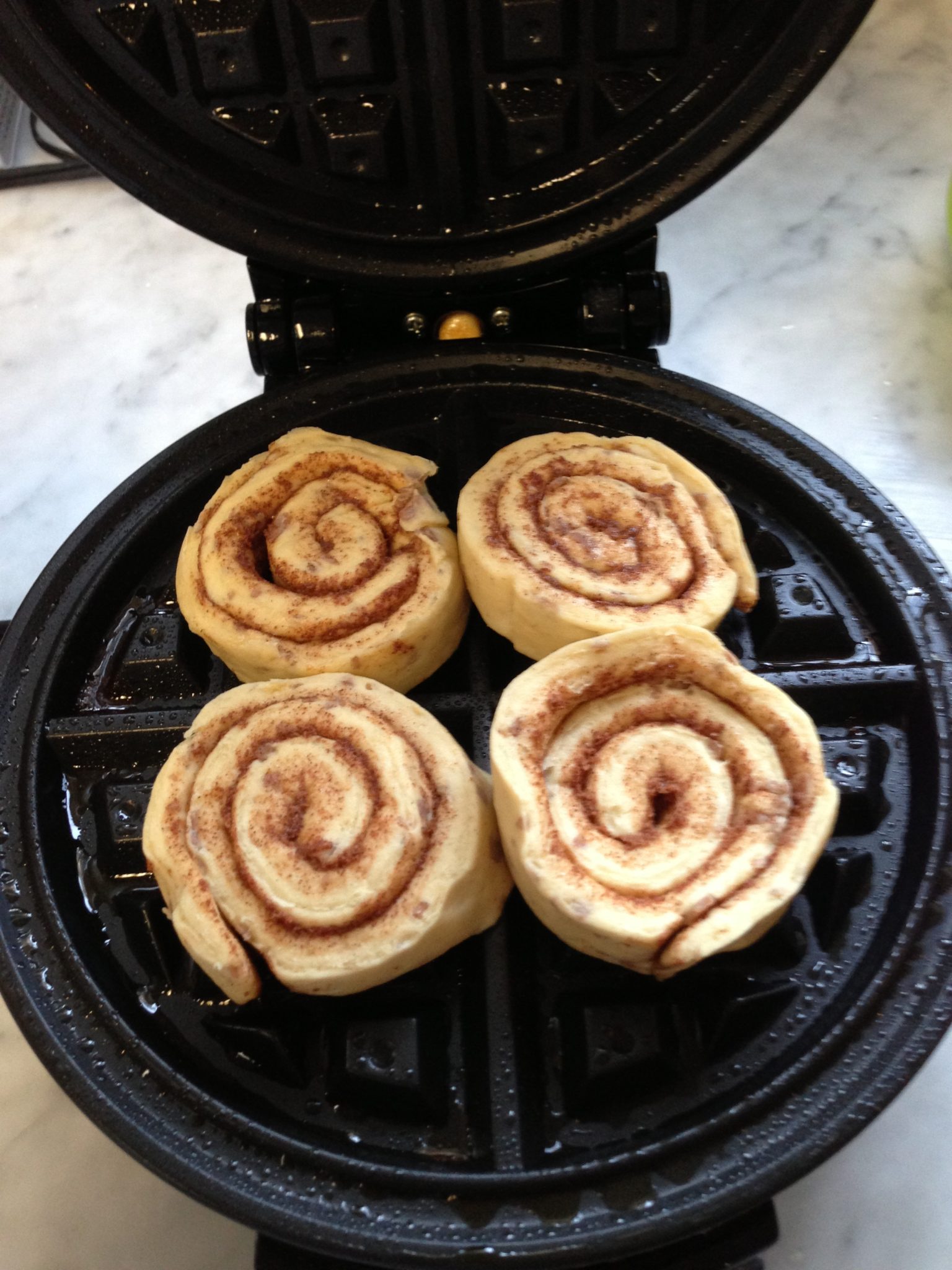 Cinnamon Roll Waffles (make cinnamon rolls in a waffle maker for