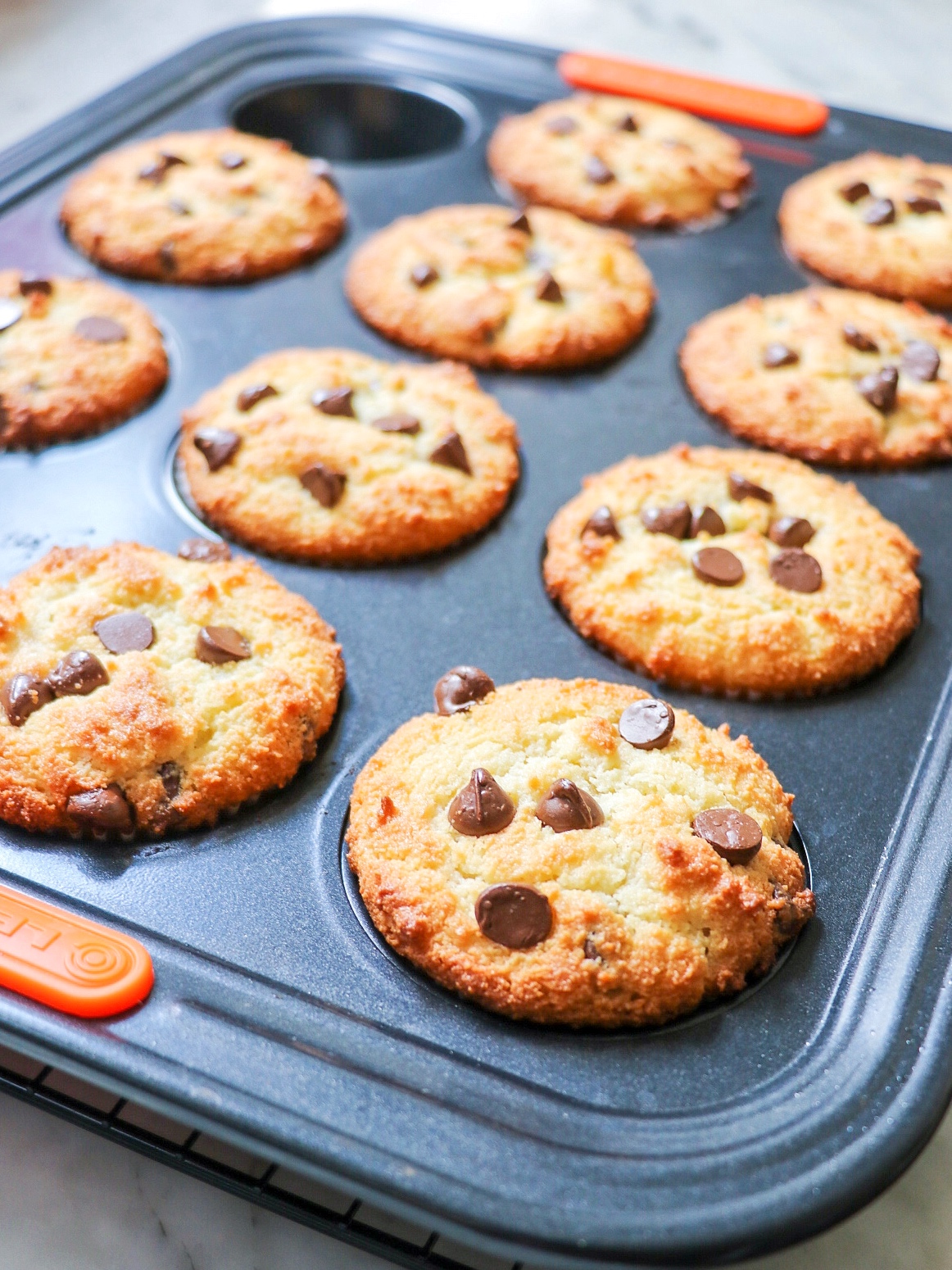 gluten-free muffin recipe made with almond flour and chocolate chips