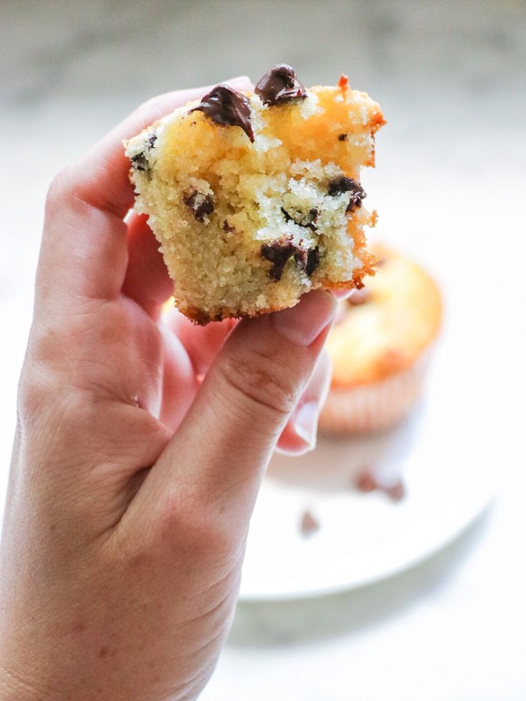 this gluten-free chocolate chip muffins recipe is so light and fluffy!