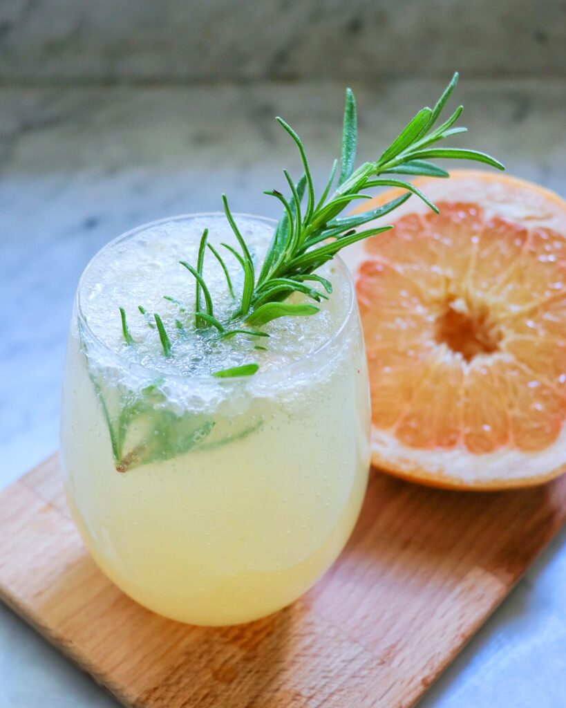 grapefruit and rosemary mocktail