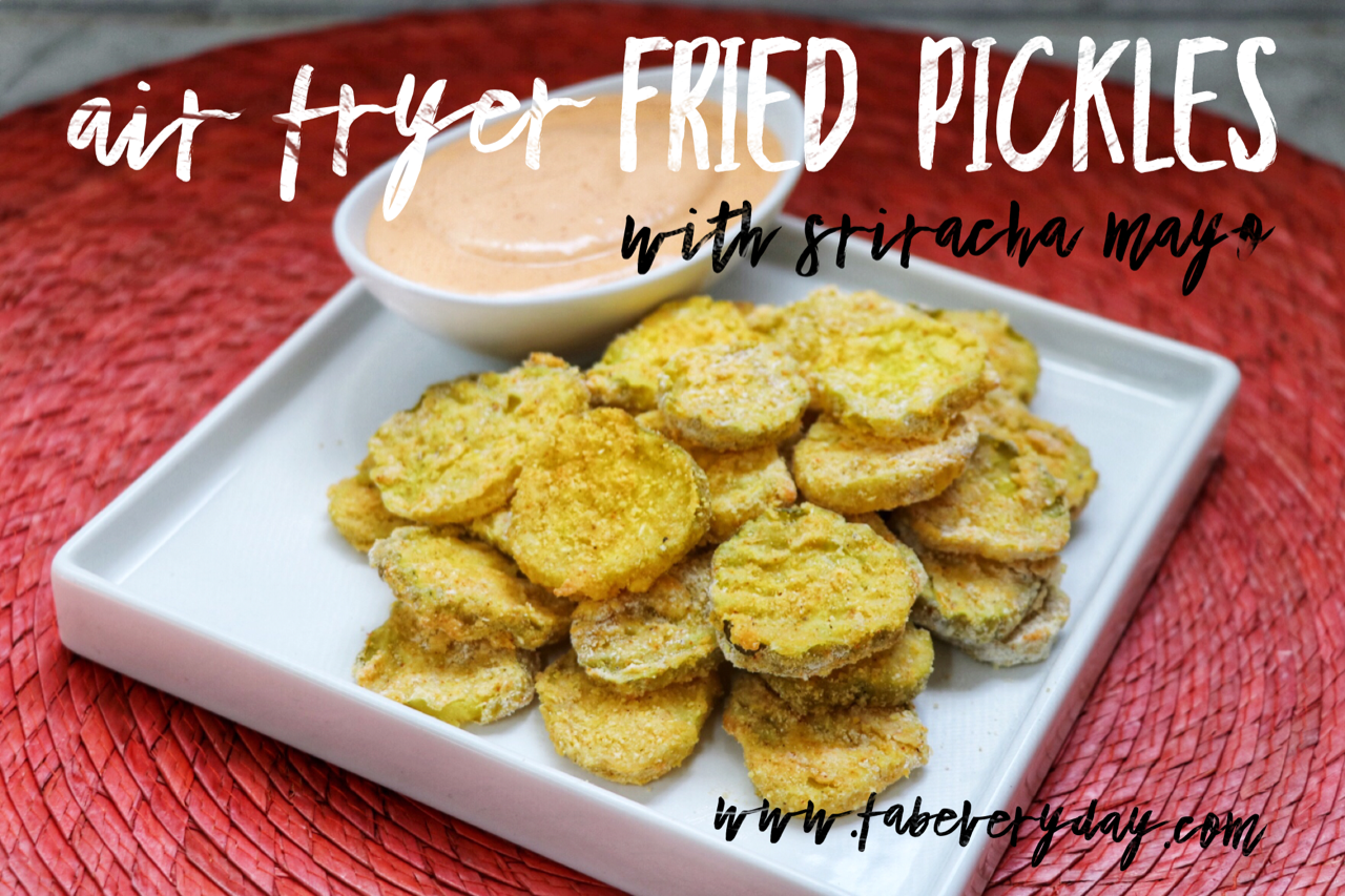 Lighter Air Fryer Fried Pickles with Sriracha Mayo Recipe