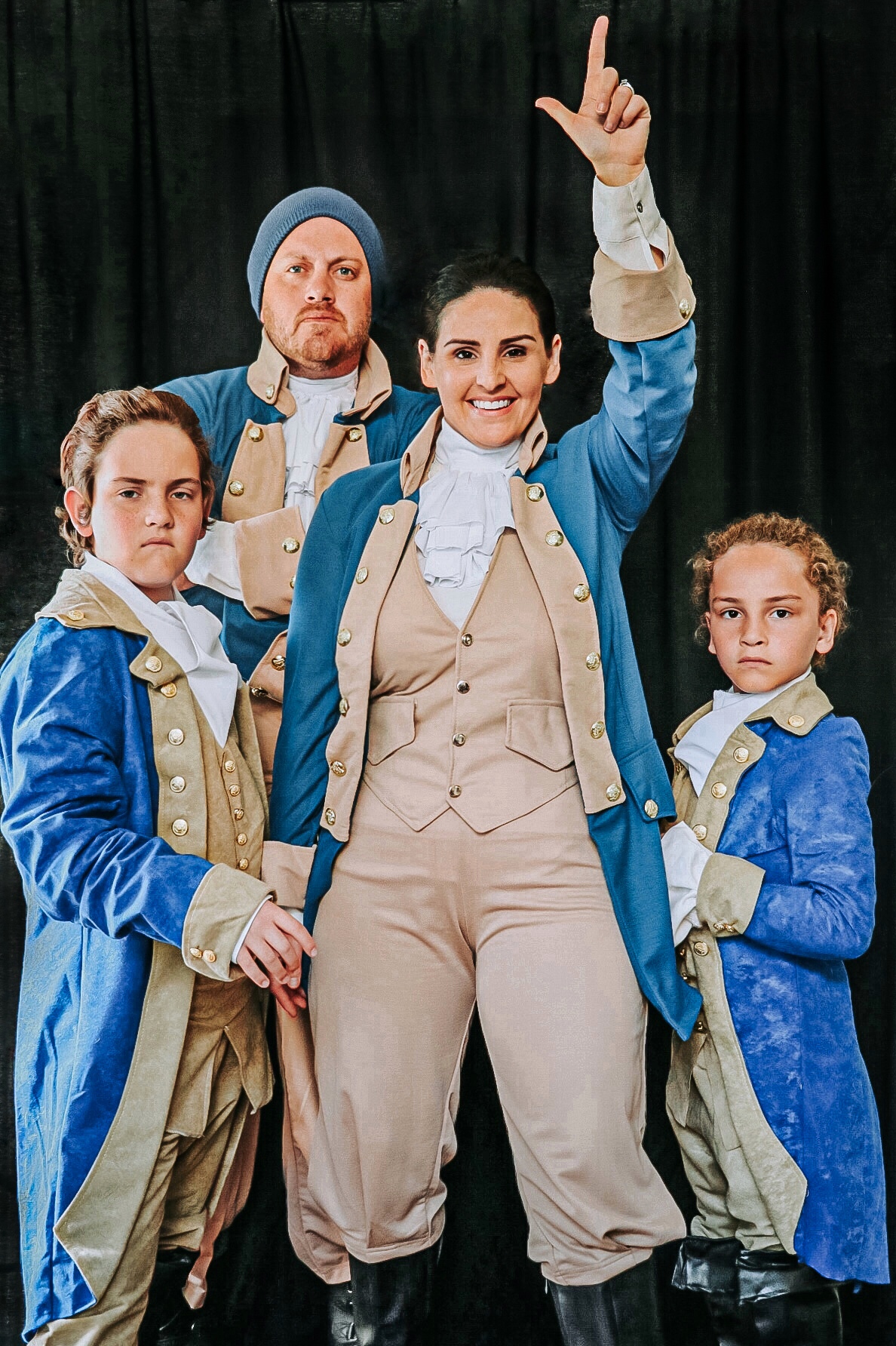 Hamilton costume ideas for the whole family: Alexander Hamilton costume, John Laurens costume, DIY Hamilton Lafayette costume, and Hercules Mulligan costume.
