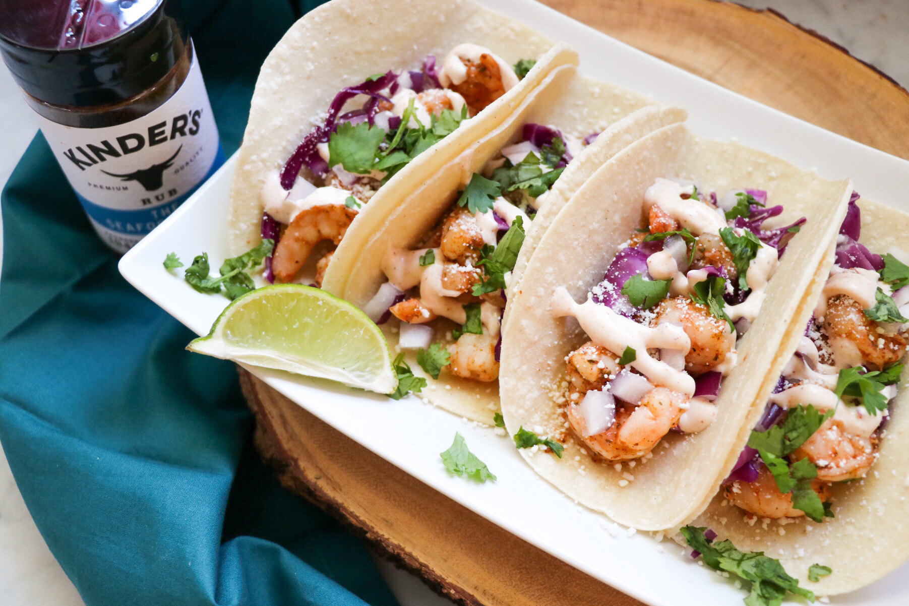 Grilled Shrimp Tacos with Tequila Lime Sauce