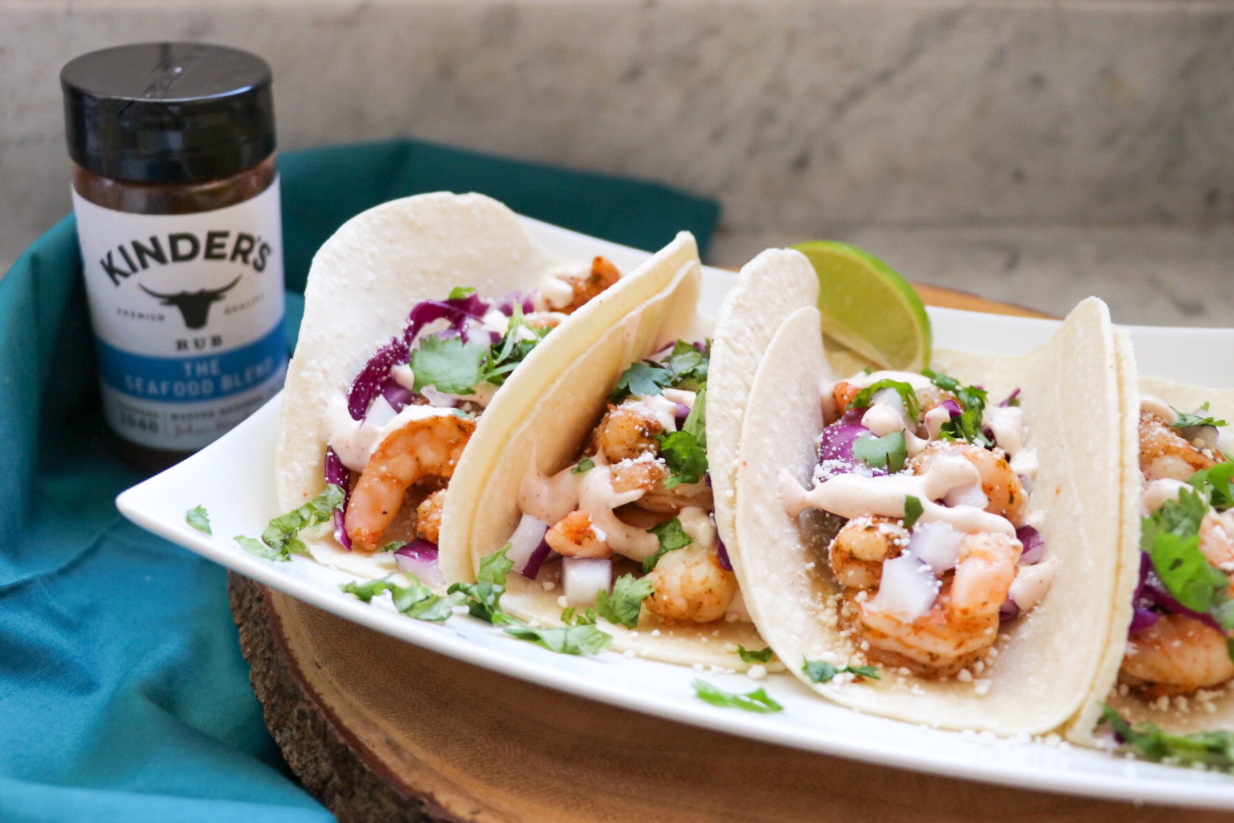 Grilled Shrimp Tacos with Tequila Lime Sauce recipe
