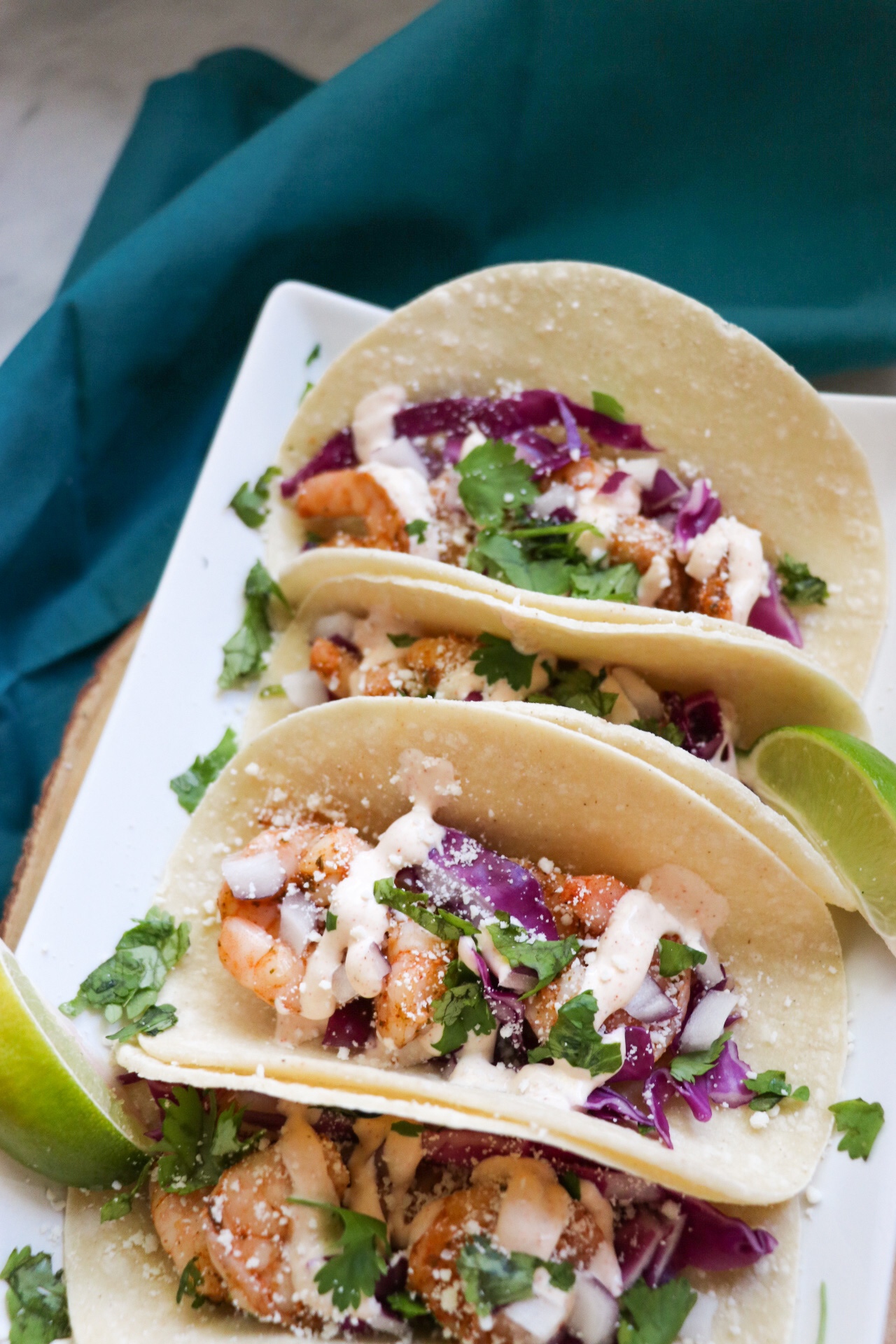 Grilled Shrimp Tacos with Tequila Lime Sauce recipe