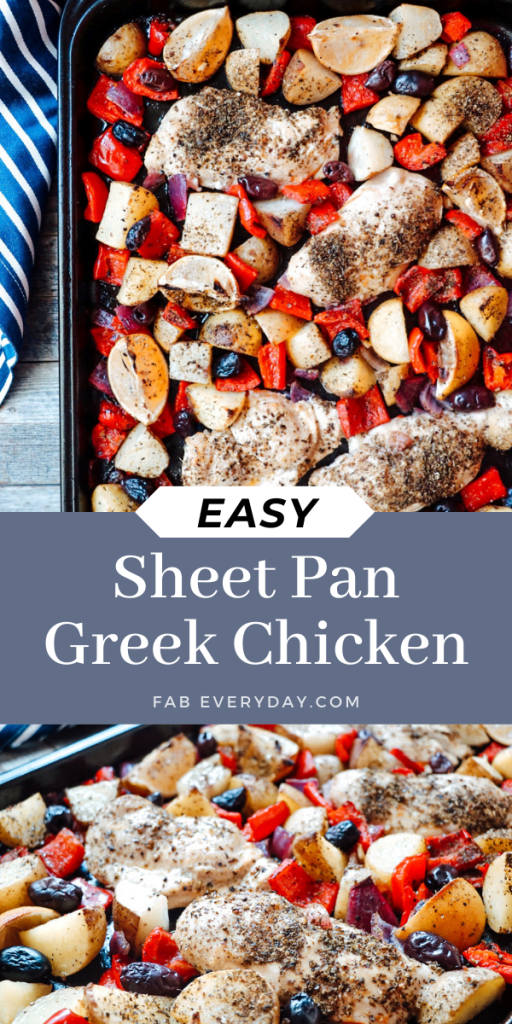 Baked Greek Chicken (easy sheet pan Greek chicken and veggies recipe)