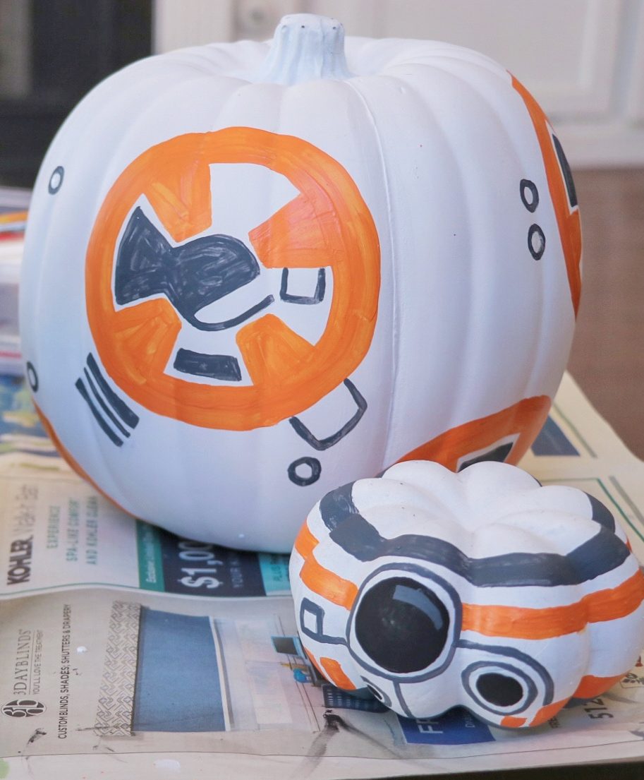 DIY Star Wars BB-8 pumpkin craft