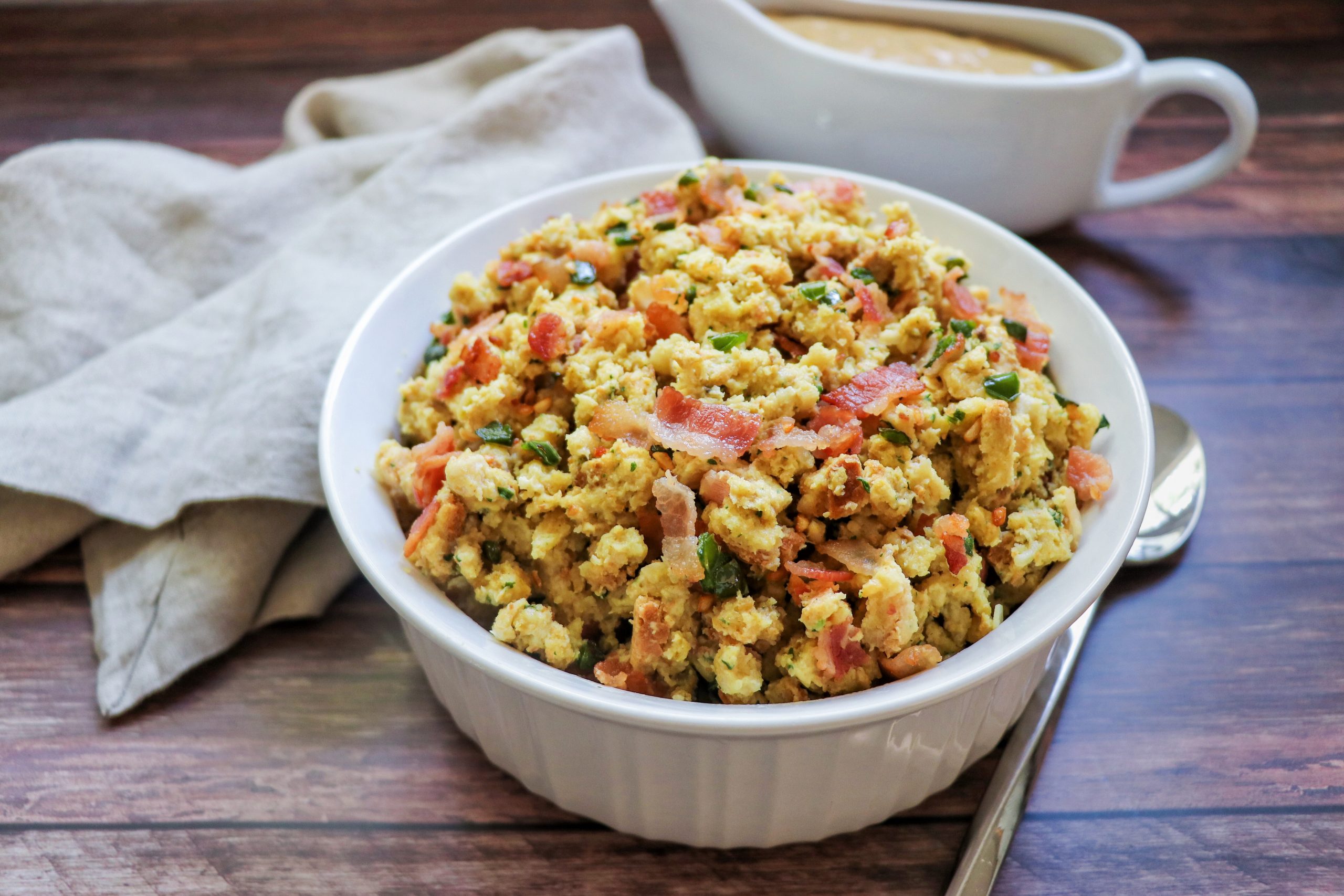 Jalapeño Popper Stuffing recipe Thanksgiving side dish by Fab Everyday