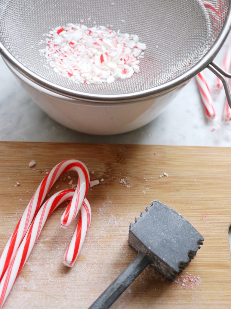 candy cane topped brownies 