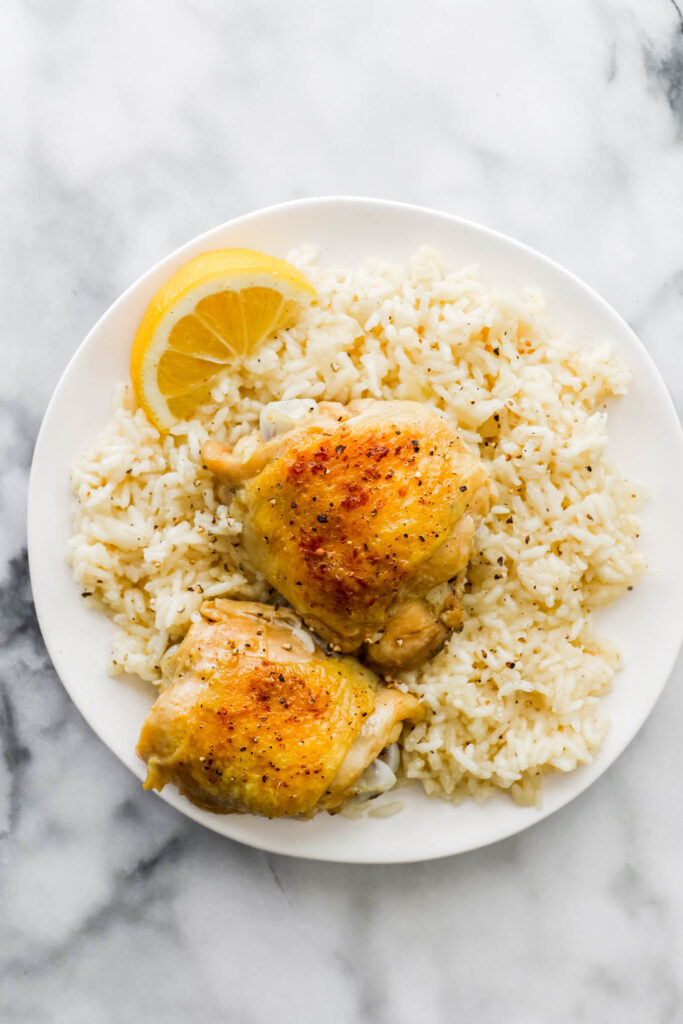 One-Pot Lemon-Pepper Chicken and Rice (Dutch oven lemon pepper chicken thigh recipe)
