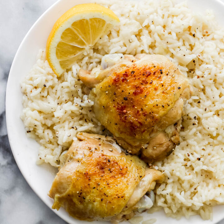 One-Pot Lemon-Pepper Chicken and Rice (Dutch oven lemon pepper chicken thigh recipe)