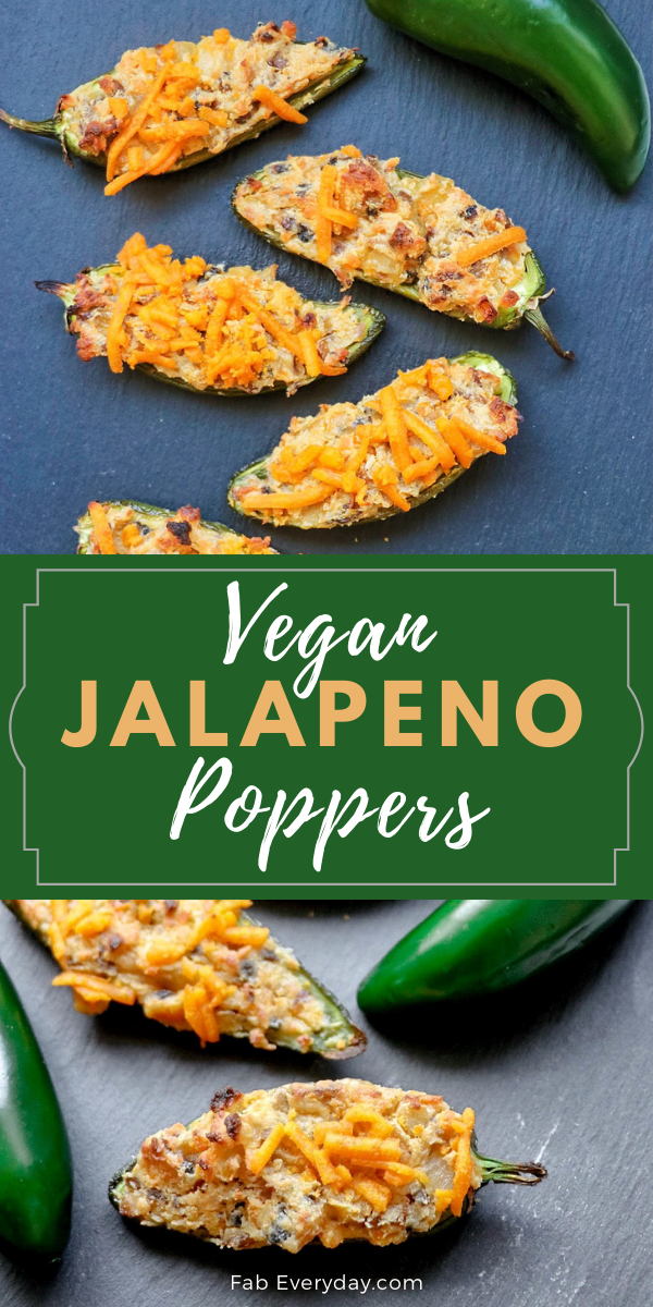 Vegan Jalapeno Poppers recipe (vegan stuffed jalapenos)