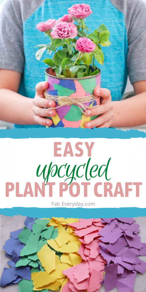 Easy Decoupage Plant Pot (fun upcycling idea for kids!)