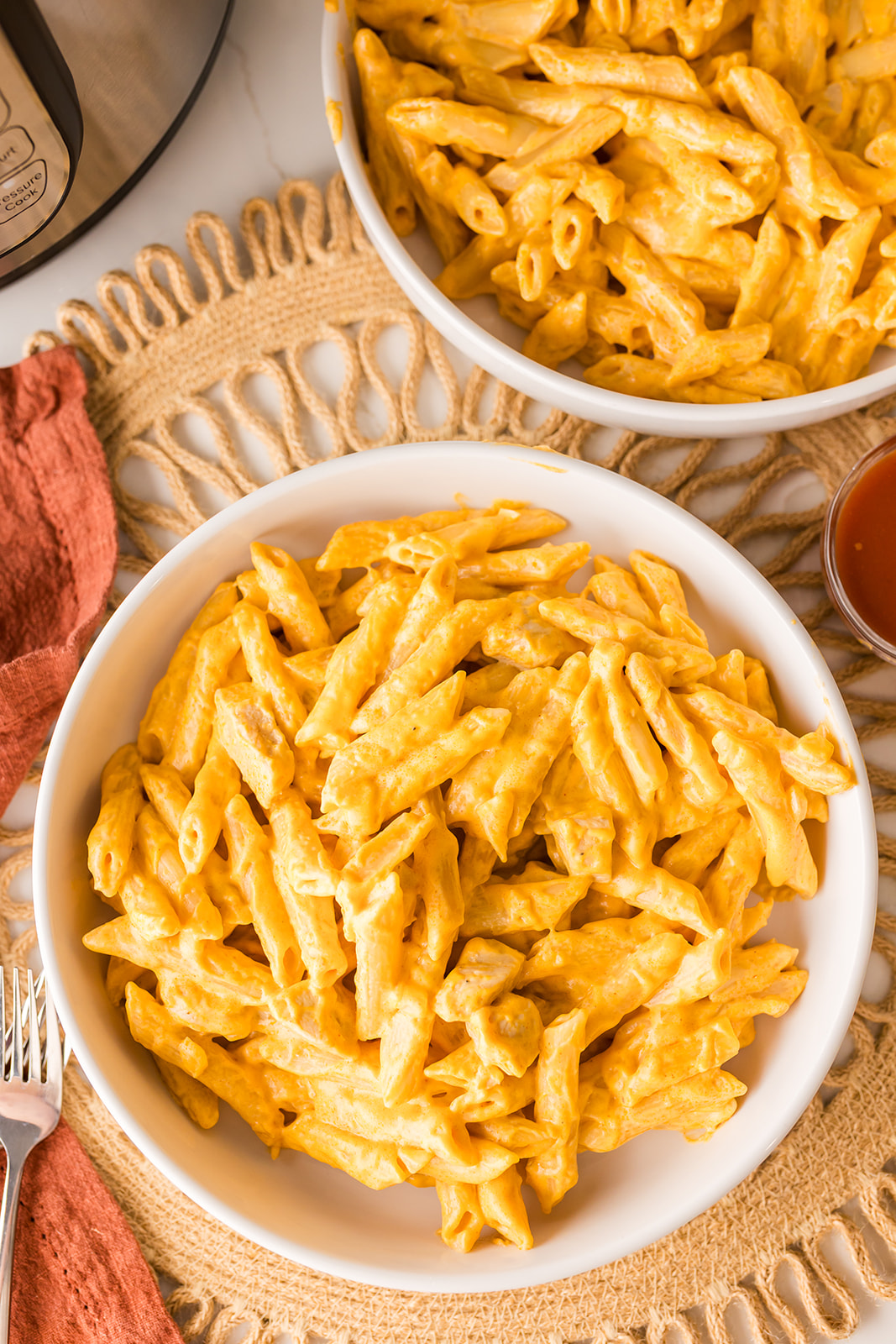 Instant Pot chicken pasta: Instant Pot Buffalo Chicken Pasta