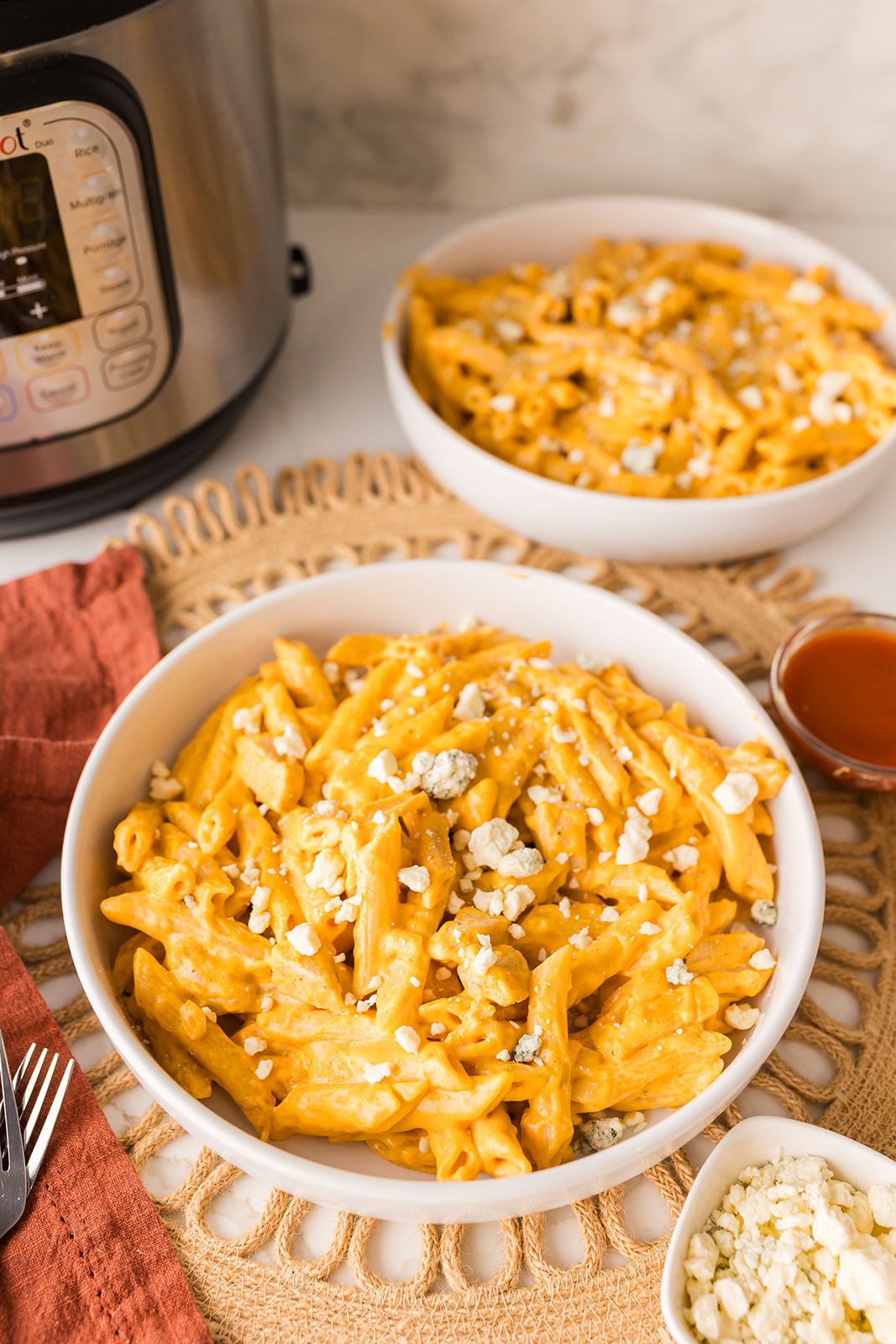 Instant Pot chicken pasta recipe: Instant Pot Buffalo Chicken Pasta