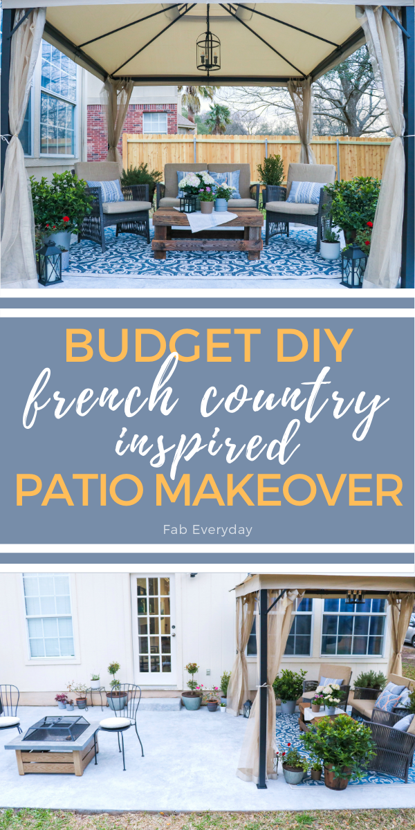 French country-inspired budget patio makeover