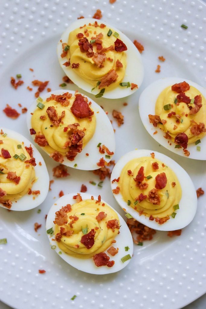 ranch deviled eggs with bacon