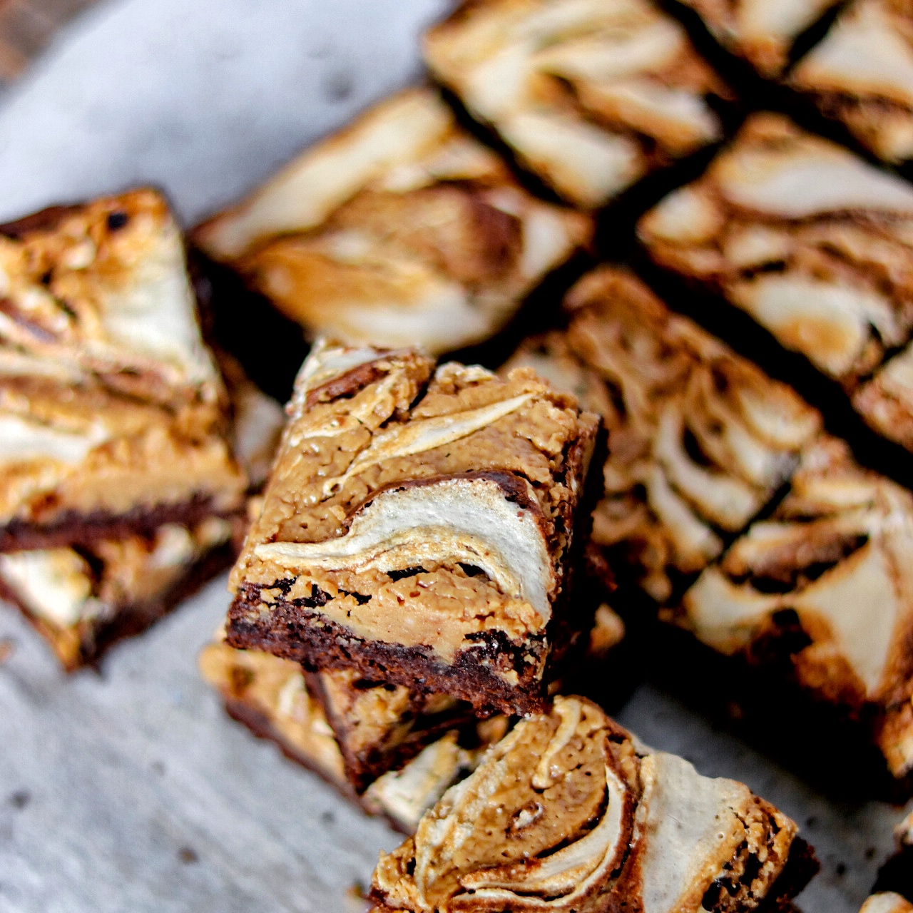 peanut butter marbled brownies