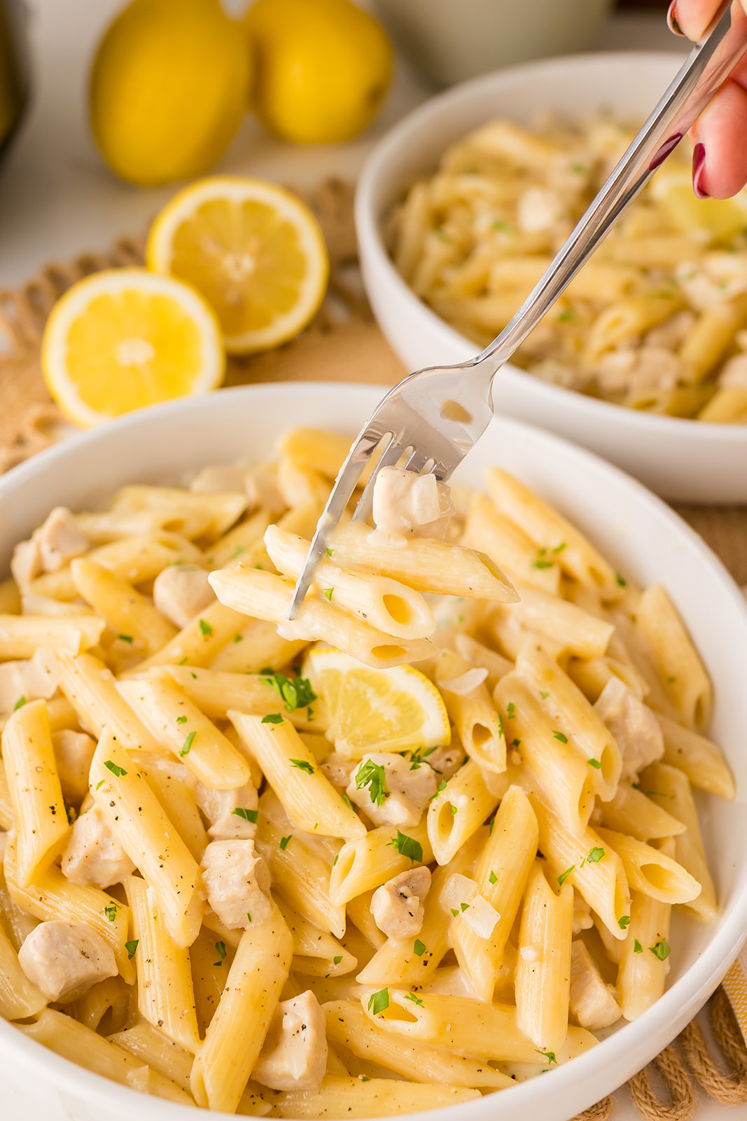 pressure cooker chicken pasta with lemon