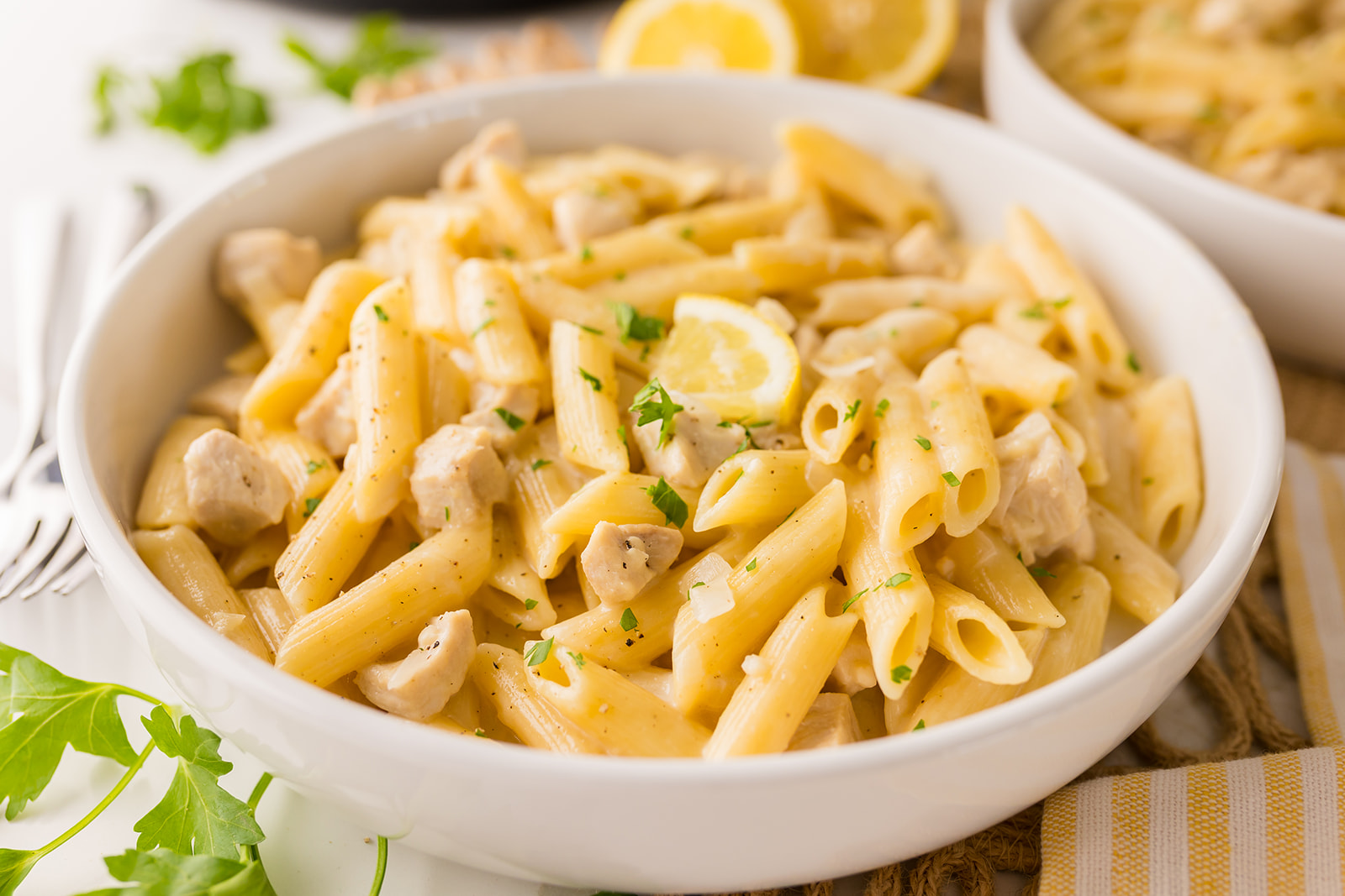 Instant Pot creamy lemon chicken pasta