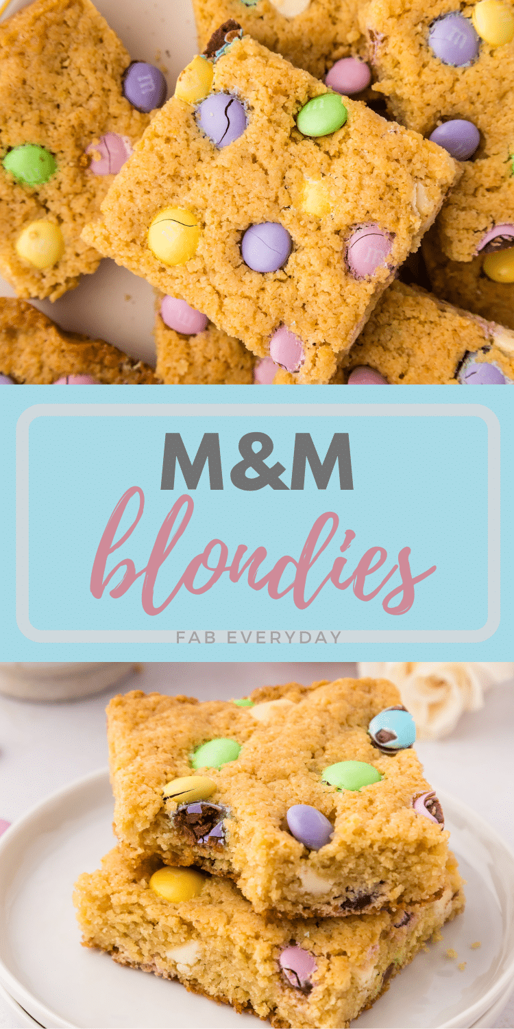 M&M Blondies (delicious blonde brownies recipe)