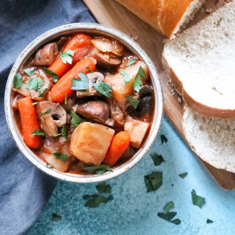 Vegetarian Instant Pot Irish Stout Stew (vegan Irish stew recipe)