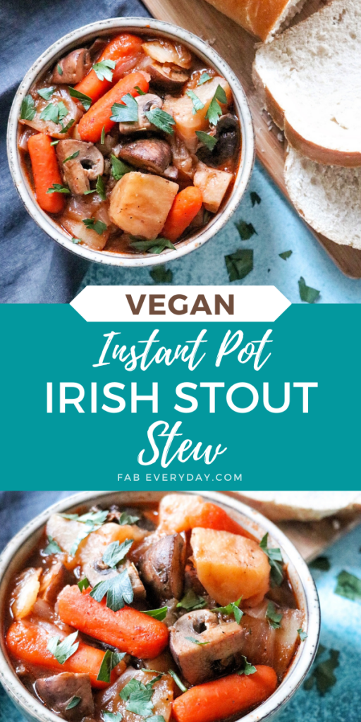 Vegetarian Instant Pot Irish Stout Stew (one of the best vegetarian Instant Pot recipes)
